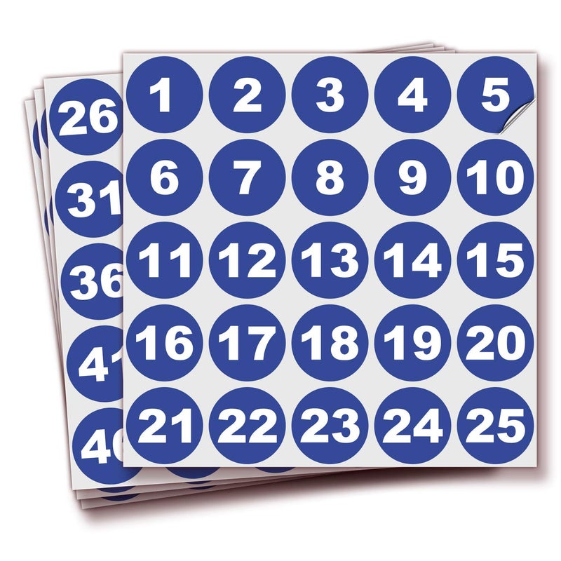 iSYFIX Blue Consecutive Number Stickers â€“ 1 to 100, 1.5-inch, 1 Set â€“ Vinyl Self Adhesive Premium Decal, Ideal for Inventory, Storage, Organizing, Boxes, Bins, Toolbox, Lockers & More, Indoor/Outdoor - Image 1